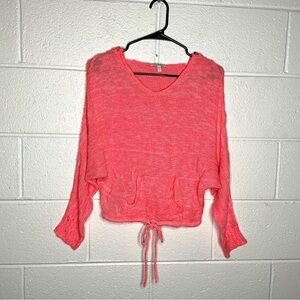 < Delia’s Neon Pink Cropped Hoodie Size Small >